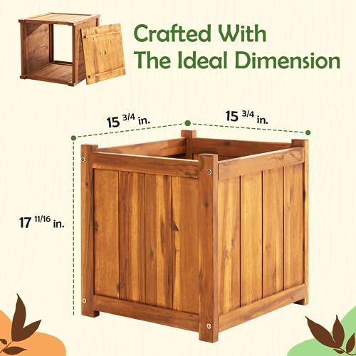 Set of 2 Hardwood Outdoor Flower Box (2 1)