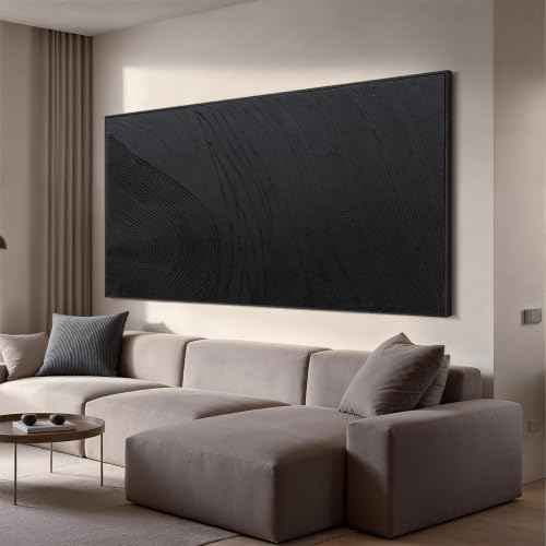 Large Black Abstract Wall Art Modern Hand