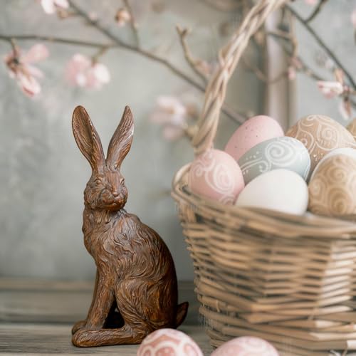 Outdoor Rabbit Garden Statue 12 Inch Brown Bunny Outdoor Decor