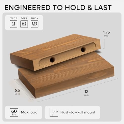 12 Inch Floating Shelves (4 Count)