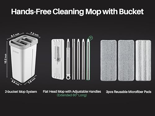 Flat Mop System with Wringer Bucket