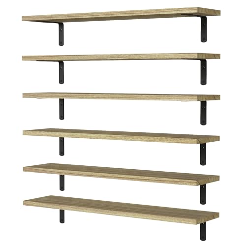 24'' Long Floating Shelves for Wall Decor & Storage (6 Count)