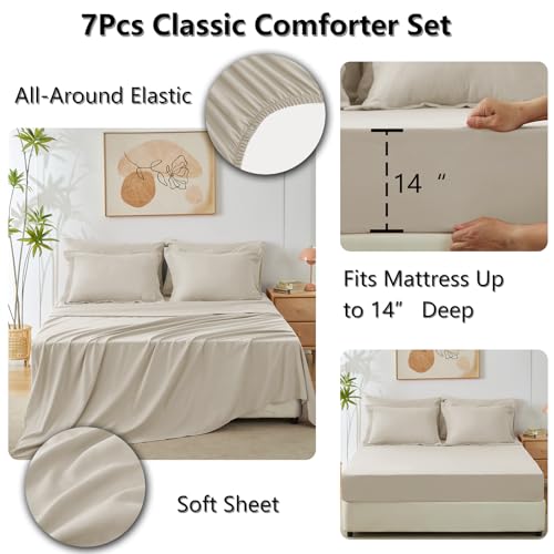 Full Comforter Set 82"x86" Oatmeal