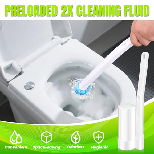 Disposable Toilet Brush with 48pcs Toilet Wand Refills