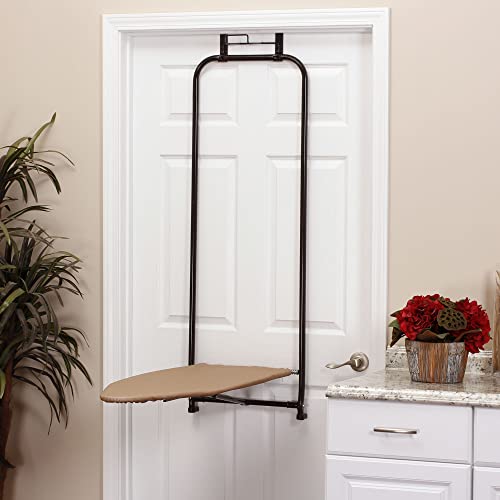 Over‑The‑Door Steel Top Ironing Board with Scorch‑Resistant Cotton Cover