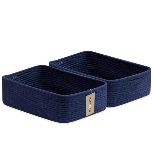 Large Shallow Organizing Baskets 15x11x5.1 Inches (2 Count)
