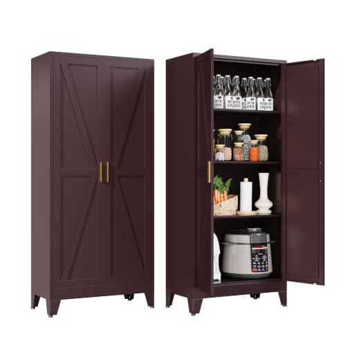 61" Tall Farmhouse Metal Pantry Cabinet