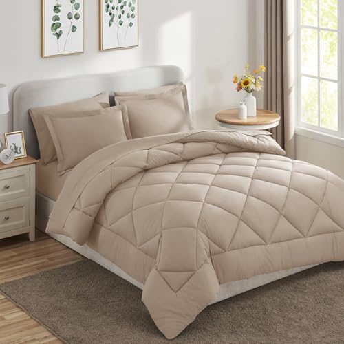 King Comforter Set 102"x90" Wheat