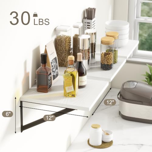 White Floating Shelves Set of 3