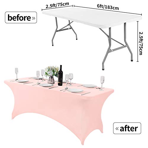 Spandex Table Cover for 6Ft or 4fT or 8ft Table Universal Fitted Stretch Tablecloth for Party