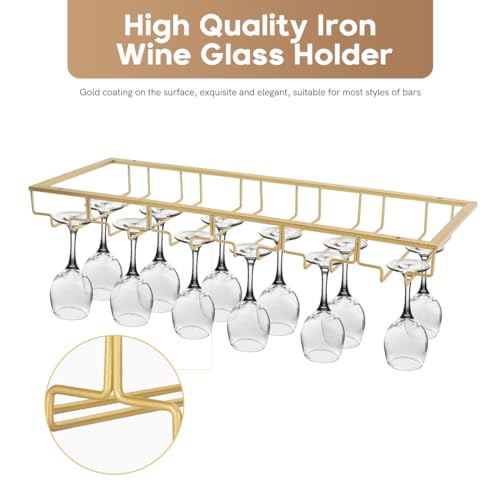 6 Row Wine Glass Rack Under Cabinet Large Capacity