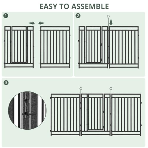 Decorative Garden Fence Metal Dog Fence Outdoor for Yard (4400 Sq Ft)