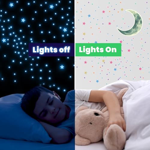Glow in The Dark Stars and Moon for Ceiling