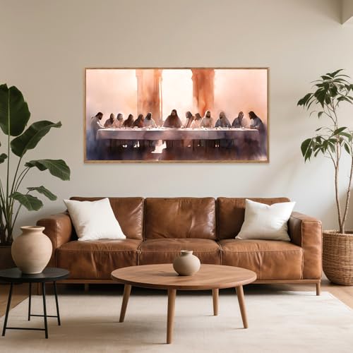 The Last Supper Framed Canvas Wall Art 40x20 Inch