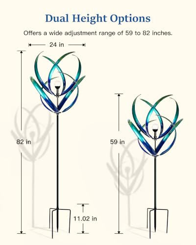 Outdoor Wind Spinners with Solar Light