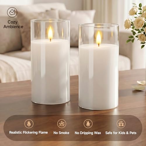 Pure White Glass Flameless Candles