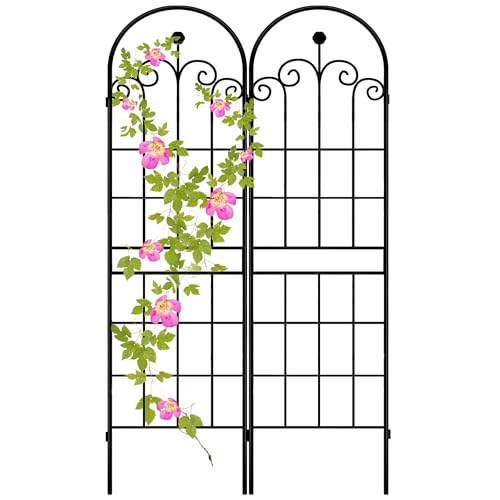 71x40in Rustic Iron Garden Trellis