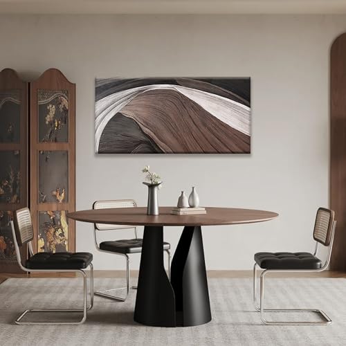 Abstract Wall Art Brown Canvas Art Wall Decor Artwork Abstract Wall Decor Modern Minimalist Decor Canvas Painting Black And White Bathroom Bedroom Office 20"X40"