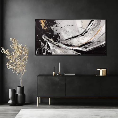 Abstract Framed Wall Decor Vintage Wall Art Neutral Canvas Poster 24"x48" Large Pictures for Living Room Office Decorations