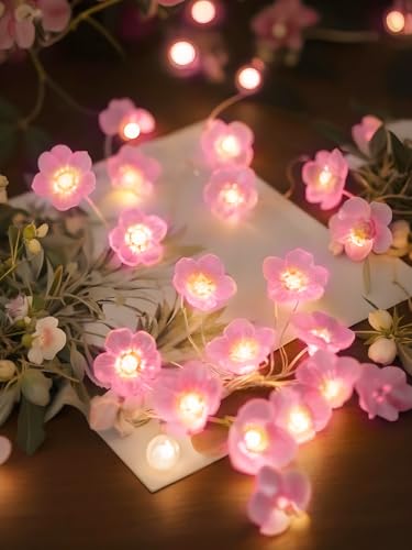 Cherry Blossom Flower String Lights Fairy Lights Battery Operated Remote
