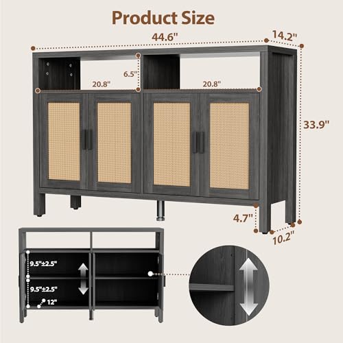 Rattan Buffet Cabinet with Storage