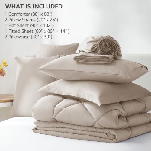 Queen Comforter Set 88"x88" Linen
