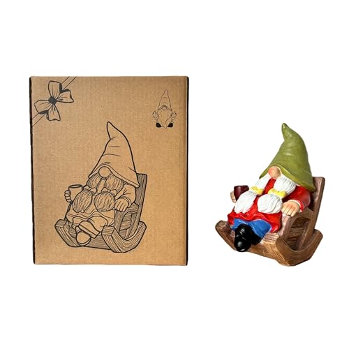 Drinking Coffee Faceless Garden Female Gnome Statue Decoration 6.5" Figurine Ornament for Indoor Outdoor Home Patio Yard Lawn