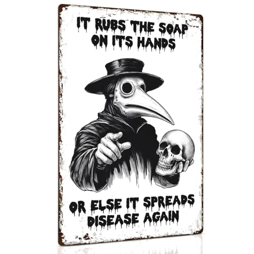 Halloween Bathroom Decor Sign 8x12"