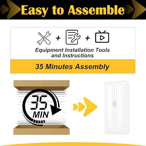 60"Metal Pantry Storage Cabinet with Doors & 3 Adjustable Shelves