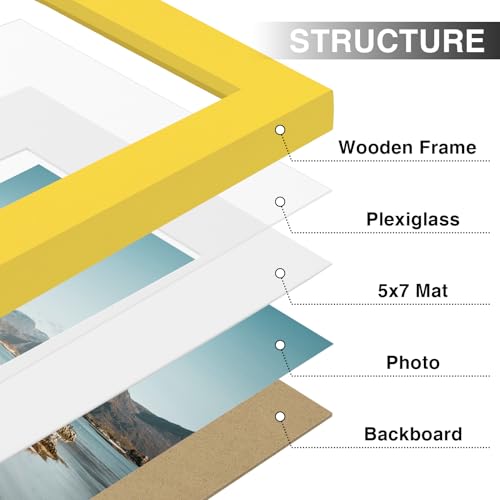 8x10 Picture Frames Set of 9 for Wall or Tabletop Display (9 Count)