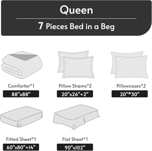 Lemon Blossom Bed in a Bag Queen 7 Pieces
