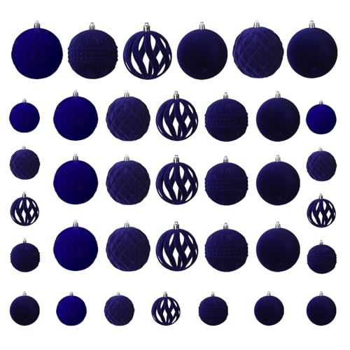 36PCS Velvet Ornaments for Christmas Tree (36 Count)