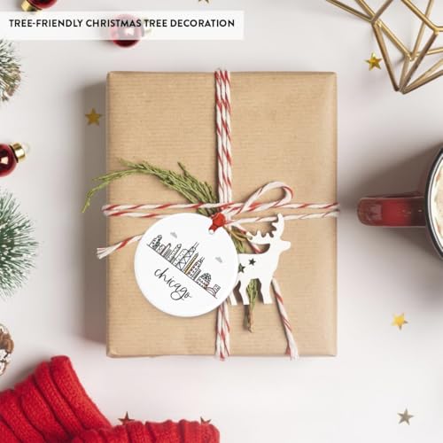 Round Ceramic Porcelain Christmas Tree Ornament Keepsake Gift
