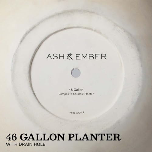 Ash & Ember 24" Round Sphere Satin Ivory Planter