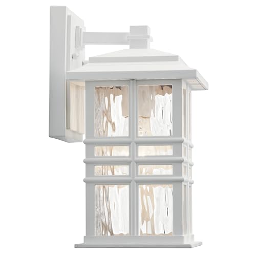 Beacon Square 12" Outdoor Wall Light in White