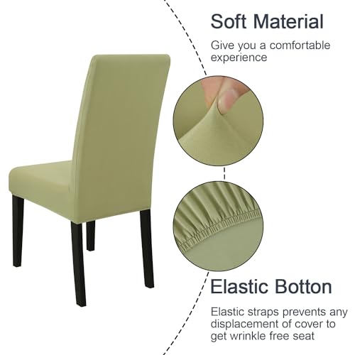 Sage Green Chair Covers for Dining Room Set of 6