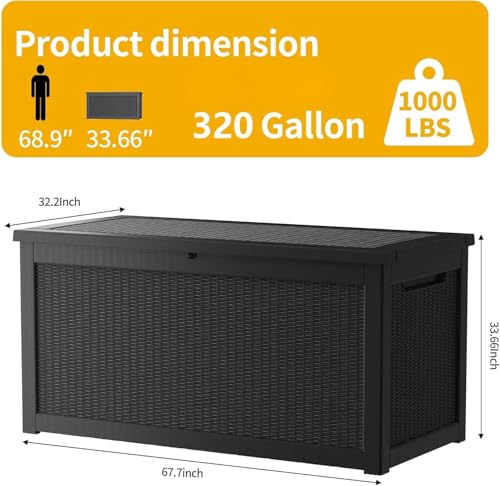 320 Gallon Resin Deck Box