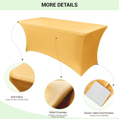 6ft Stretch Spandex Table Cover for Folding Tables (2 Count)