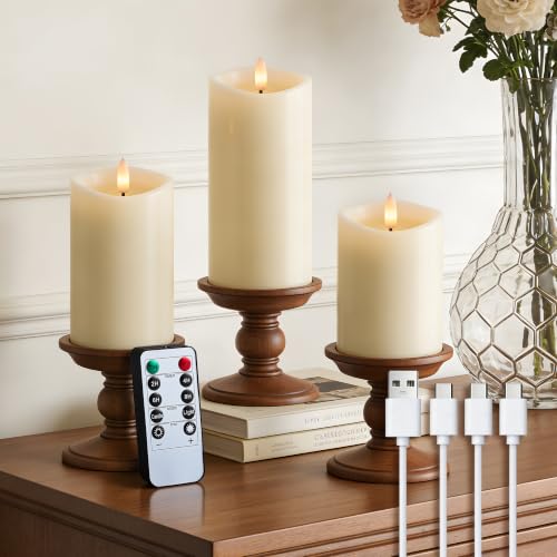Ivory Real Wax LED Rechargeable Flameless Battery (3 Count)