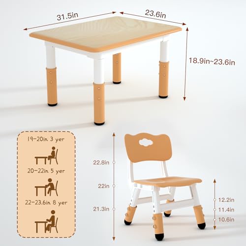 Kids Study Table and 2 Chairs Set