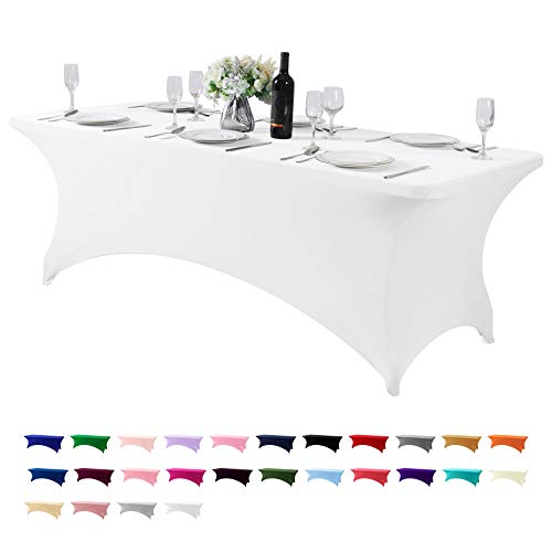 Spandex Table Cover for 8FT or 4ft or 6ft Table Universal Fitted Stretch Tablecloth for Party