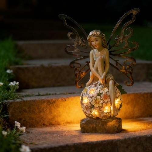 Solar Fairy Statue Garden Decor