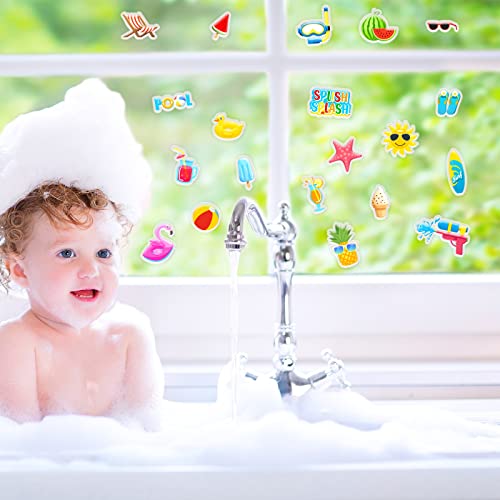 20 PCS Beach Ball Party Thick Gel Clings Summer Pool Window Gel Clings Decals Stickers for Kids Toddlers and Adults Home Airplane Classroom Nursery Summer Beach Holiday Party Supplies Decorations (20 Count)