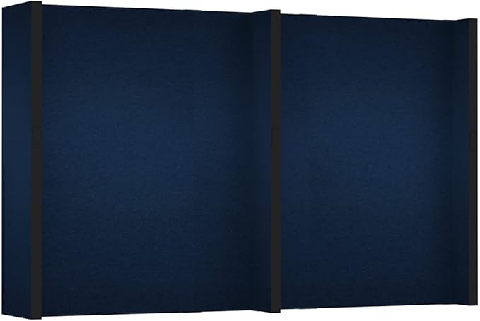 EverPanel Modular 11' x 7' Wall Kit | Dark Blue SoundSorb with Black Trim | Room Divider | Interlocking Wall Panels | Temporary Room Separator | Configurable Partition