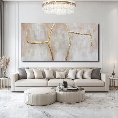 Large Wall Art Canvas Pictures Gold Artwork Pink Wall Decor For Living Room Abstract Poster Arts for Office 29"x58"