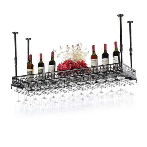 Hanging Wine Rack with Glass Holder