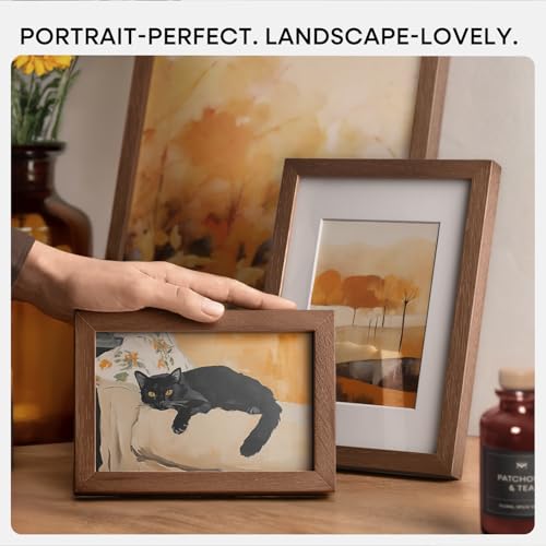 8.5x11 Brown Oak Picture Frame