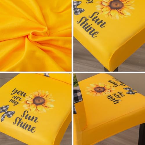 Sunflower Chair Covers for Dining Room Set of 6 (6 Count)