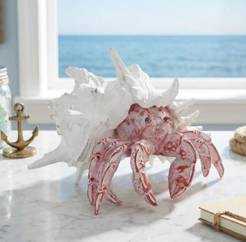 Hermit Crab with Shell Beach Coastal Statue for Home Shelf Decor (500 Count)