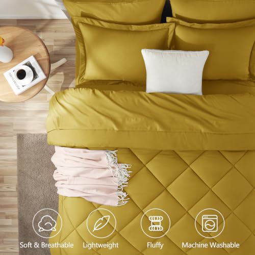 Full Comforter Set 82"x86" Mustard Yellow